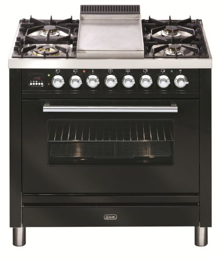 ILVE Quadra Cooker with Teppanyaki Plate in Gloss Black (PW90FMP)  Why: Featuring ILVE’s trademark teppanyaki hob, this 90-centimetre, 110-litre oven has triple glazed tinted glass door for safer and cooler door temperatures. How Much: RRP $7,769