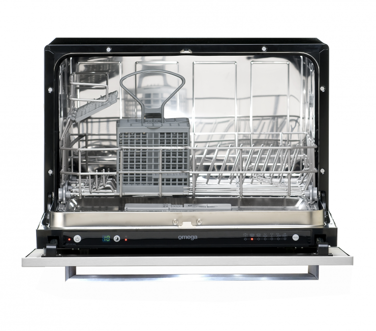 Omega Integrated Dishwasher (OFI101XA, RRP $699) This built-in, fully-integrated compact dishwasher has six place settings, a stainless steel finish and concealed controls.