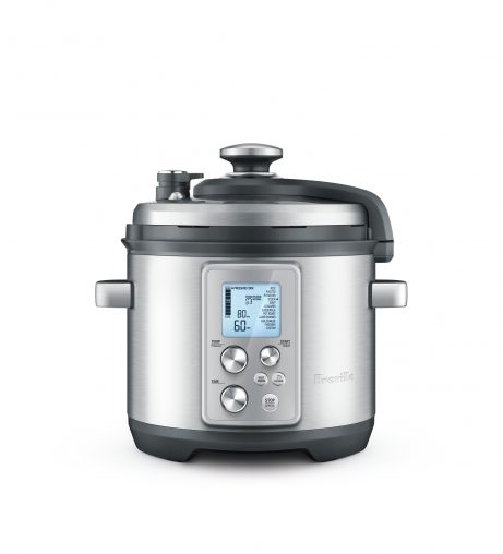 The Breville Fast Slow Pro (BPR700BSS, RRP $349) is a family-sized 6-litre pressure and slow cooker in one. It has an intuitive LCD menu containing most popular pressure/slow cooked foods, and was designed with safety and easy cleaning in mind.