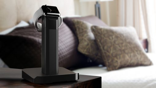Griffin WatchStand This stand displays the Apple Watch on a pedestal, holding it at an easy viewing angle while charging. To keep the Watch securely in place, it features the Apple-provided magnetic charging cable. 