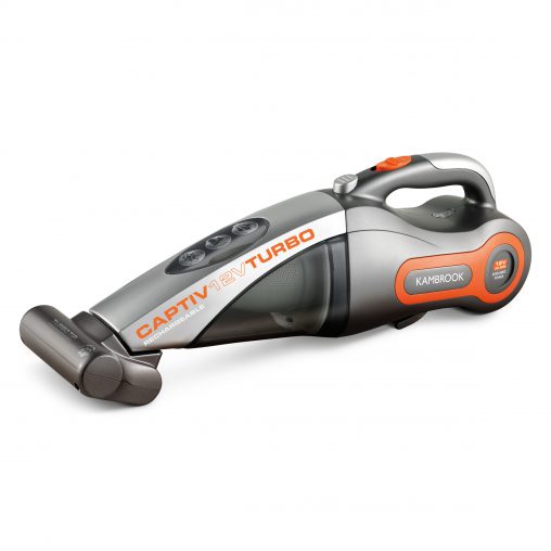 Kambrook Captiv12V Turbo Handheld Vacuum (KHV400) -12-volt Ni-MH rechargeable battery -Powerful dust collection with turbo brush for carpet and upholstery cleaning -Great for picking up pet hair -Large capacity dust canister with filter RRP $79.95