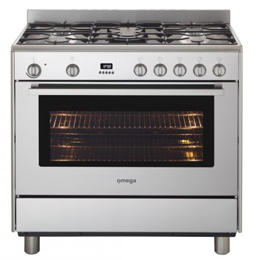 Omega 90-centimetre Dual Fuel Freestanding Cooker with Twin Fan (OF901XZ)  Why: This Italian made cooker has five burners, including a wok burner, and six cooking functions. How Much: RRP $2,199 