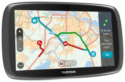 TomTom Go 6100  The newest sat nav from TomTom features a fully interactive screen to pinch, zoom and swipe – as well as a rich user interface, simplified user interaction, 3D Maps2 and a Click & Go mount. Drivers can also choose between 5- or 6-inch screen size. 