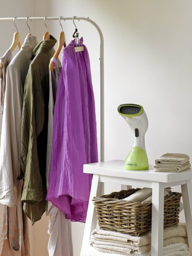 The Kambrook Swift Steam Garment Steamer (KSS20, RRP $49.95) is an easy-to-use handheld steamer that can be used for quick and convenient garment steaming. It even has a removable fabric brush for delicate fabrics.