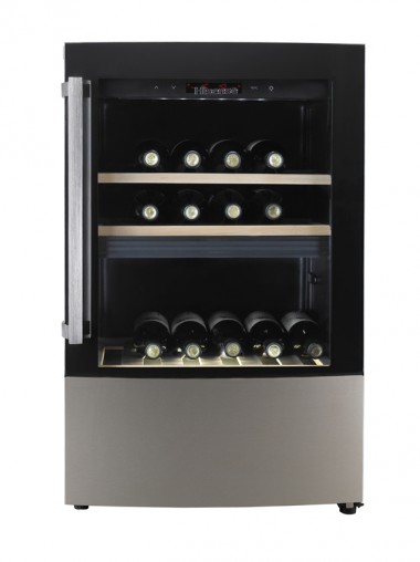 07.Hisense  HR6WC36D (RRP $699) holds 36 bottles and is well featured with dual temperature zones, wooden shelves and black, interior LED light and stainless steel cabinet with triple-glazed glass door. 
