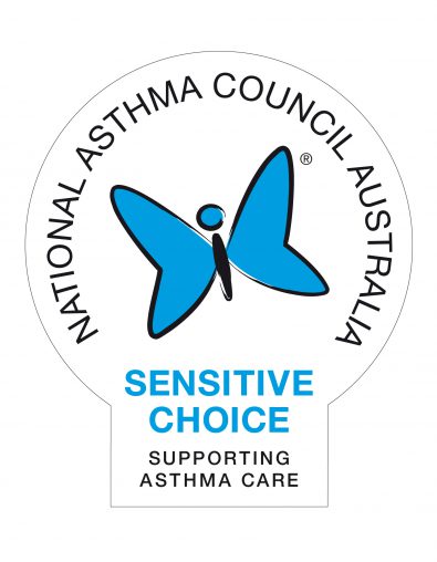 Products carrying this logo are approved by the National Asthma Council Australia for people suffering allergies and respiratory issues.