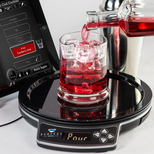 PerfectDrink Scale & App (RRP $99.95) The app-controlled bartending device connects to a smartphone or tablet to provide step-by-step directions with a virtual glass that fills up as the drink is prepared.