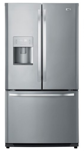 Haier 3-Door French Door Refrigerator Freezer (HTD635WISS) features Humidity controlled crisper compartments and Vitamin C fresh filter (RRP $2,099).