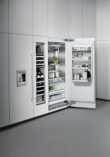 Starting from RRP $12,999, the Gaggenau Vario Cool RC 462 refrigerator has side and ceiling lighting to illuminate the interior, temperature regulated cooling drawers, solid aluminium door racks and a motorised shelf.