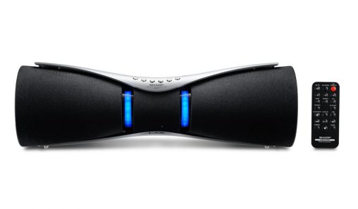 Sharp’s wireless Bluetooth speaker system (GX-BT7, RRP $249) has auto sliding speakers with Blue LED lights that synchronise to the beat of the music. It is compatible with Apple and Android devices and comes with an iPad stand and remote.