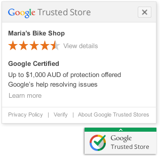Click on this image to learn more about Google Trusted Stores.