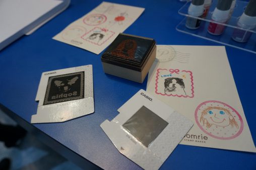 A close-up look at the stamp maker.