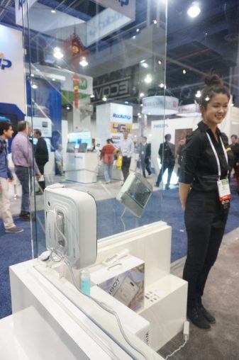Although the show’s South Hall is largely filled with smaller consumer electronics and audio brands, there were a few appliances on show. This ‘WinBot’ from EcoVacs is a window-cleaning robot vacuum that was capturing some serious attention. 