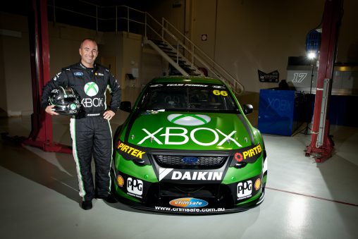 Marcos Ambrose with the new Xbox-liveried car. 