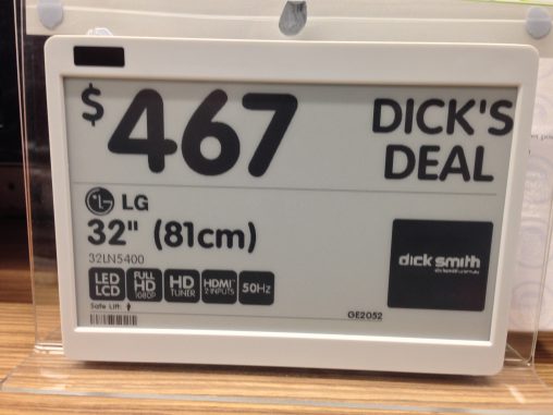 Dick Smith trialed electronic displays early last year but abandoned the practice shortly afterwards.