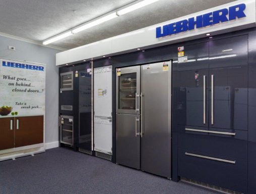Much admired German refrigerator brand Liebherr has its own space inside the new showroom.
