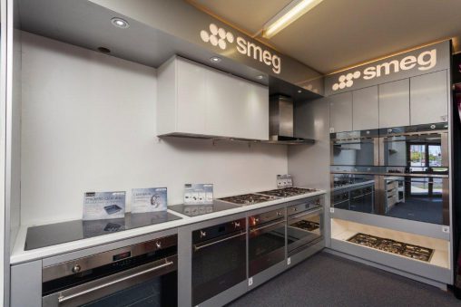 Nowadays a modern showroom, L&M Gold Star has a range of brand-focused areas, including this Smeg kitchen.