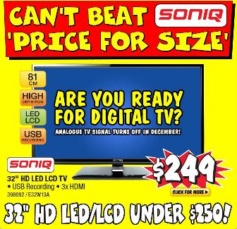 JB Hi-Fi is offering deals on Soniq TVs.