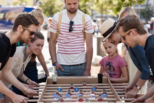 Cardboad foosball looks like fun for all! 