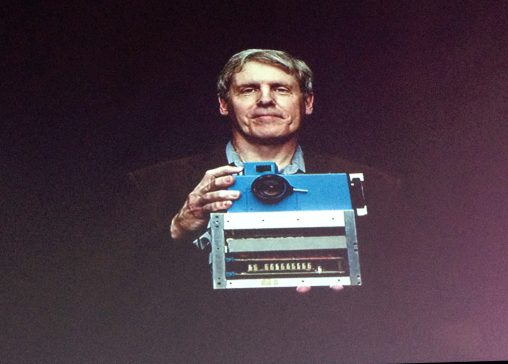 Steve Sasson with the world's first digital camera. 