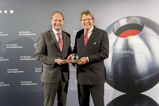 Dr Markus Miele and Dr Reinhard Zinkann, Miele Executive Directors, were both radiant as they accepted the National German Sustainability Award