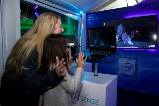 RealSense booth at the entrance of Transcendence in Martin Place.