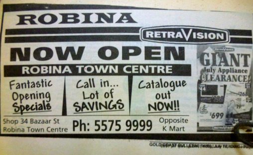 While a Retravision, L&M expanded to a Robina store in the 1990s.