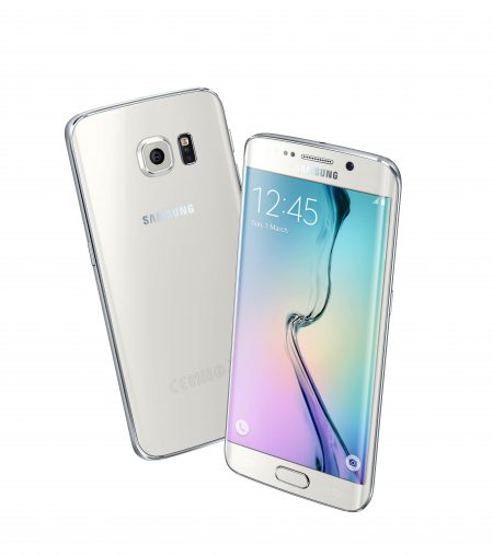 Samsung's new Galaxy S6 Edge in Pearl White.