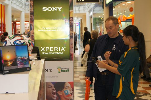 Sony's new kiosk in at Penrith Westfield.