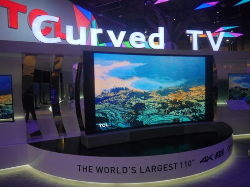 TCL showcased "the world's largest 110-inch Curved 4K Ultra HD TV", though the cynic might point out that all 110-inch TVs are the same size...