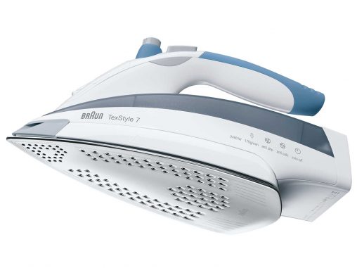 Saphir soleplate is four times harder than stainless steel for superior scratch resistance: Braun TexStyle 7 Steam Iron (TS765ATP, RRP $159).