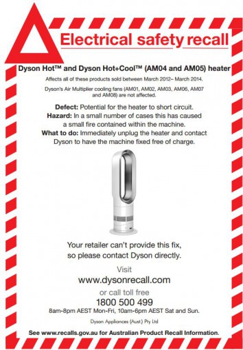 Dyson Hot + Cool recall