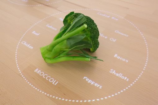 the table recognises broccoli and offers serving suggestions. 