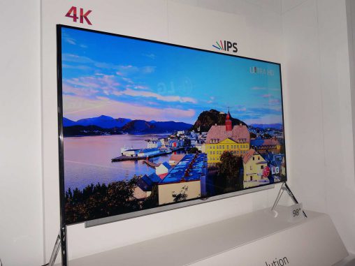 LG's new Ultra HD TV on show at the CES.