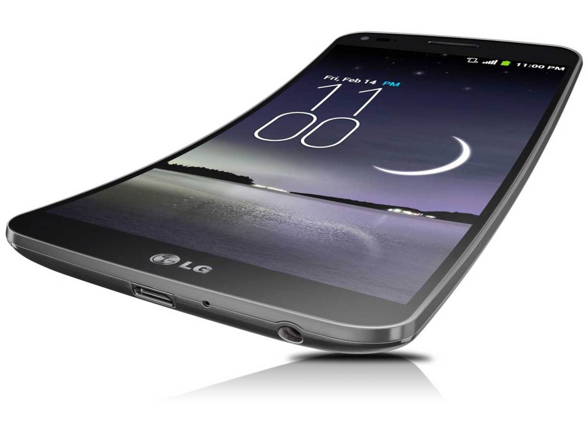 LG G Flex curved smartphone.