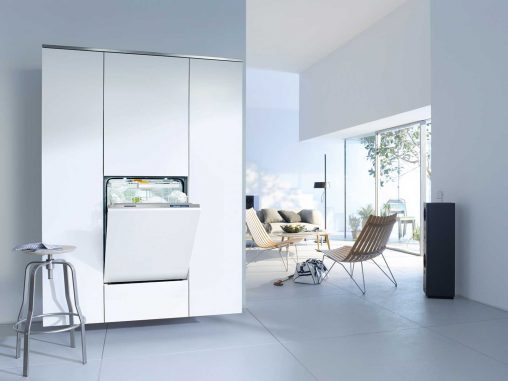 Miele's new fully integrated G 6995 SCVi XXL K20 dishwasher features Knock2Open technology (RRP $4,299).